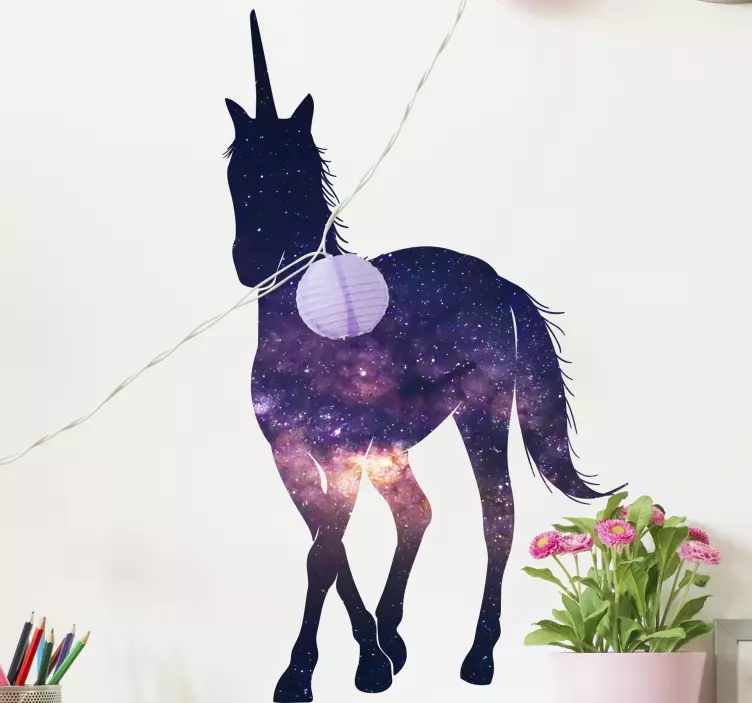Wandtattoo dino galaktisches einhorn silhouette - TenStickers