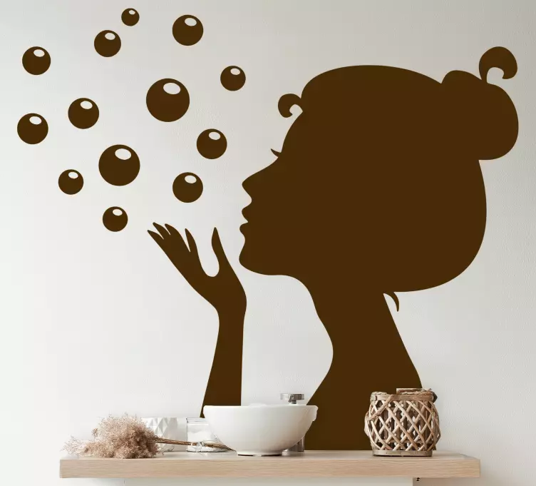 Wandtattoo Badezimmer blasen und silhouette - TenStickers