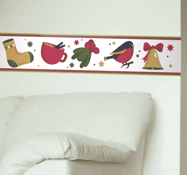 Wandtattoo Flur Weihnachten Bordüre - TenStickers