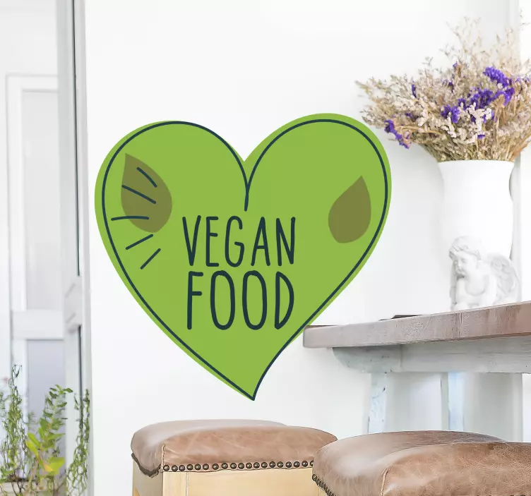 Wandtattoo gastronomie herzform vegan - TenStickers