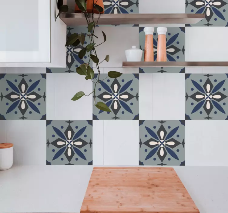 Fliesenaufkleber geometrisches blumenmuster - TenStickers