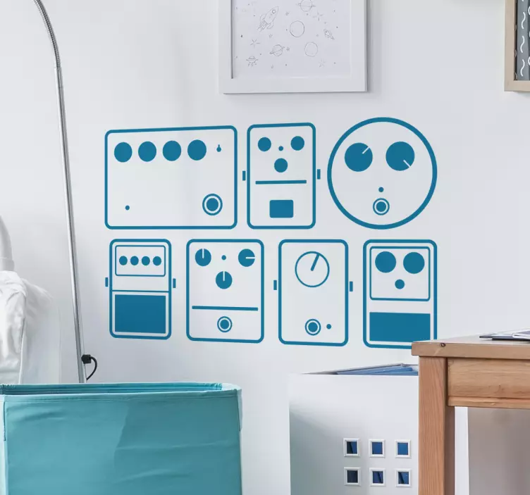 Wandtattoo Gitarre Pedalen - TenStickers