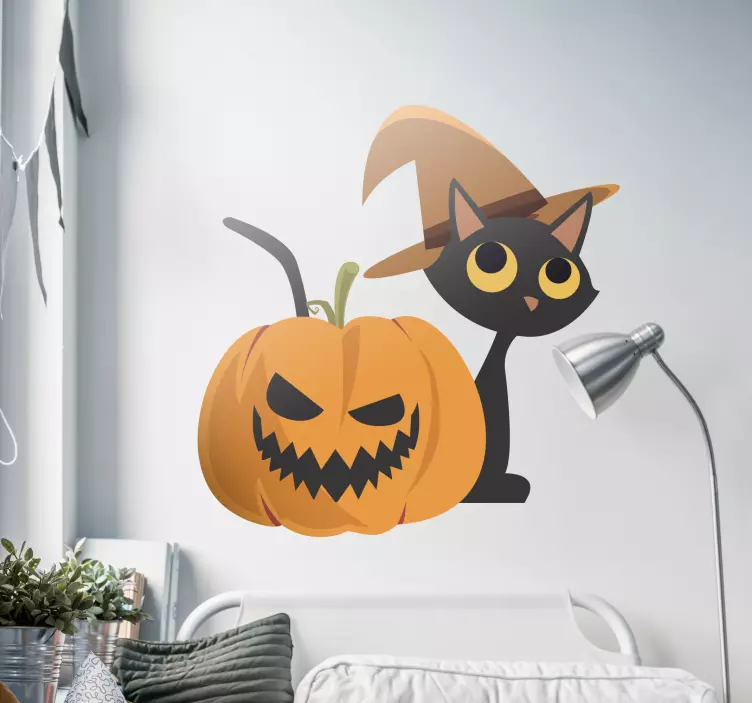 Wandtattoo Halloween Jack O'Lantern Halloween Kürbis - TenStickers