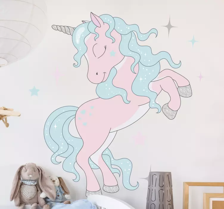 Wandtattoo Zeichnung verträumtes einhorn ohne funken - TenStickers