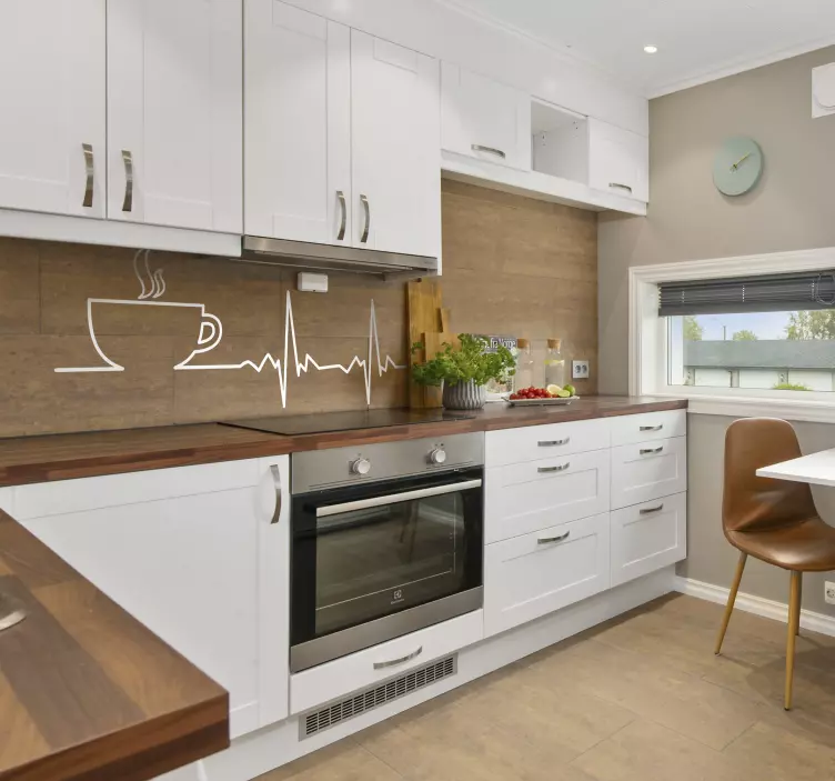 Wandtattoo Kaffee Herzschlag - TenStickers