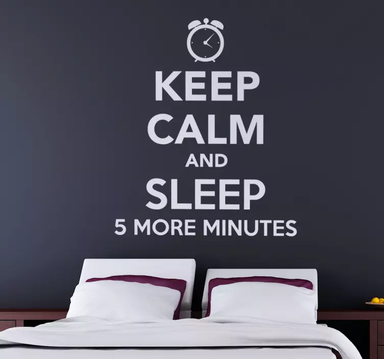 Wandtattoo Keep Calm sleep 5 more mins - TenStickers