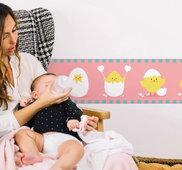 Wandtattoo Kind Küken niedlich Wandbordüre - TenStickers