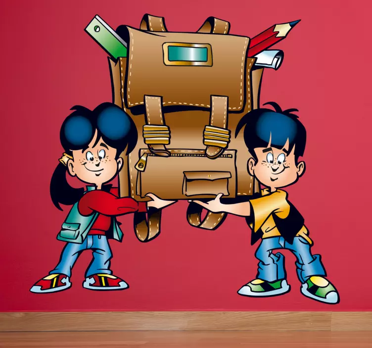 Wandtattoo Kinder mit Schultasche - TenStickers