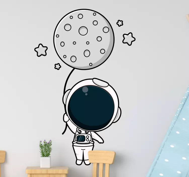 Wandtattoo Kinderzimmer astronaut mit ballon - TenStickers