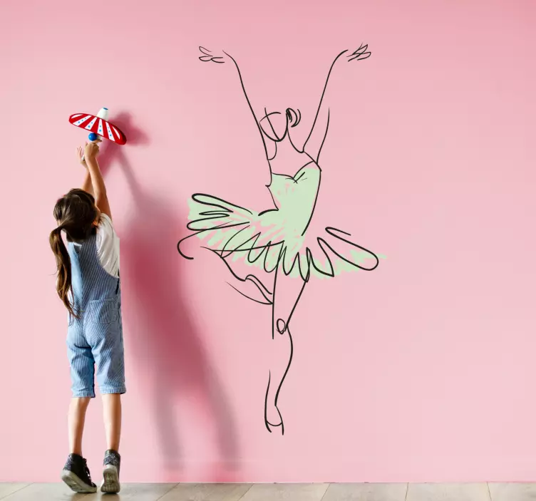 Wandtattoo Kinderzimmer ballett-ballerina-silhouette - TenStickers