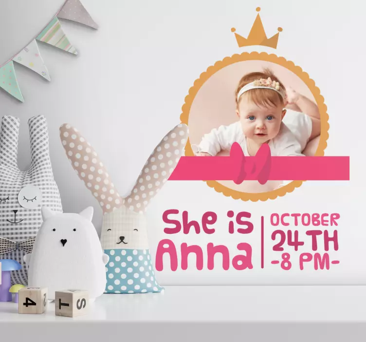 Wandtattoo Kinderzimmer benutzerdefinierte baby-ankündigung - TenStickers