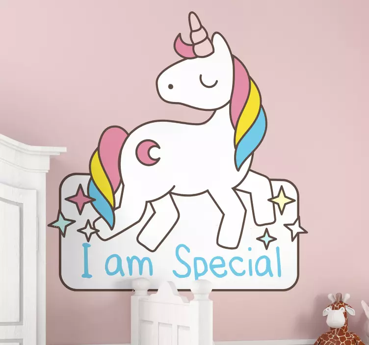 Wandtattoo Kinderzimmer bunte einhornfigur - TenStickers