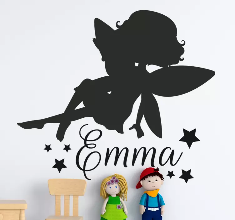 Wandtattoo Kinderzimmer fee mädchen silhouette - TenStickers