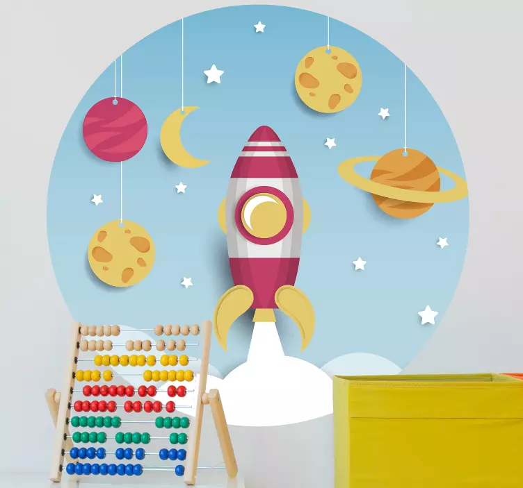 Wandtattoo Kinderzimmer raketenstartexpedition - TenStickers