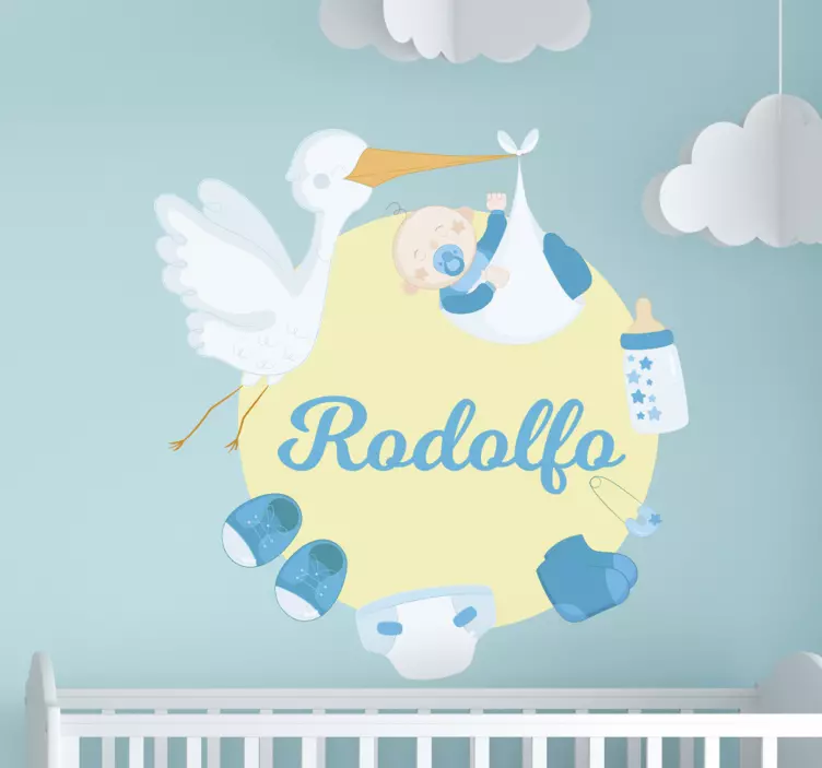 Wandtattoo Kinderzimmer willkommen, baby rodolfo - TenStickers