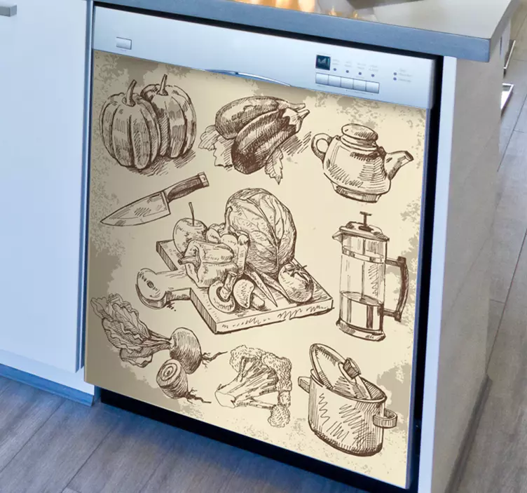 Wandtattoo Küchenutensilien Schatzkarte - TenStickers