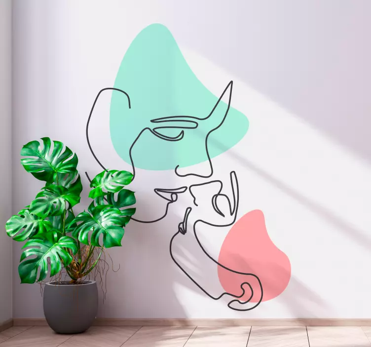 Wandtattoo kunst minimalistisches linienporträt - TenStickers