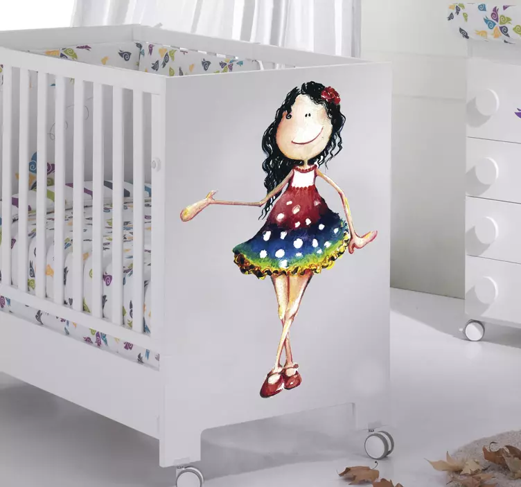 Wandtattoo Mädchen im Kleid - TenStickers
