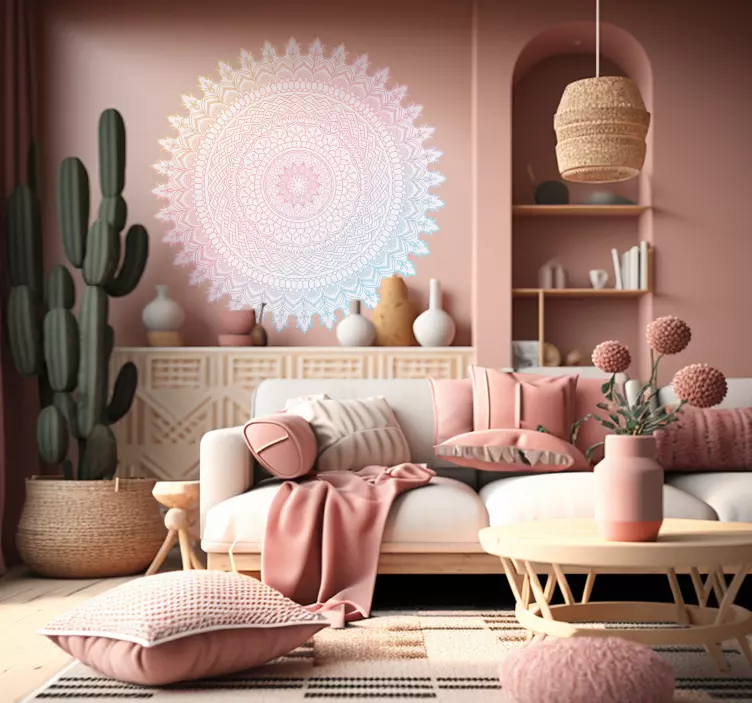 Wandtattoo Mandala in Rosa - TenStickers