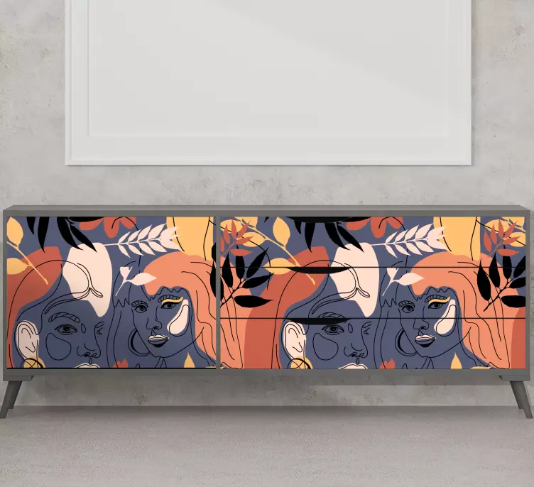 Wandtattoo menschen im stilisierten gesichter muster - TenStickers