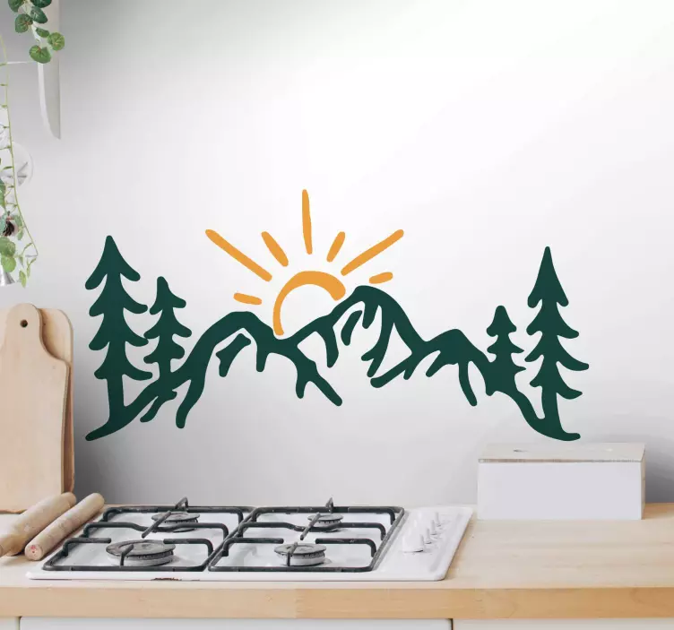 Wandtattoo natur berg sonnenaufgang panorama - TenStickers