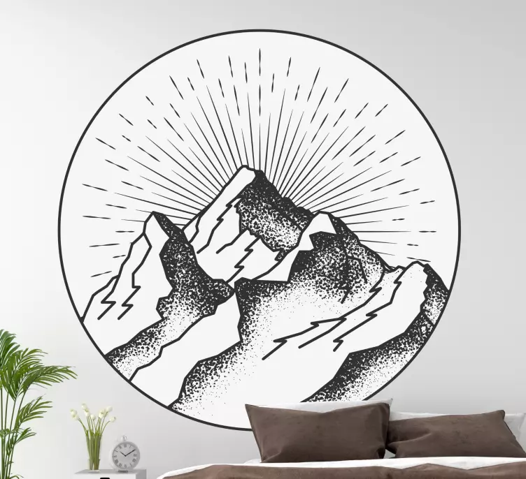 Wandtattoo natur berggipfel silhouette - TenStickers