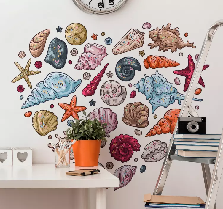 Wandtattoo Natur bunte muschelsammlung - TenStickers