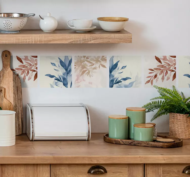 Fliesenaufkleber florales aquarellmuster - TenStickers