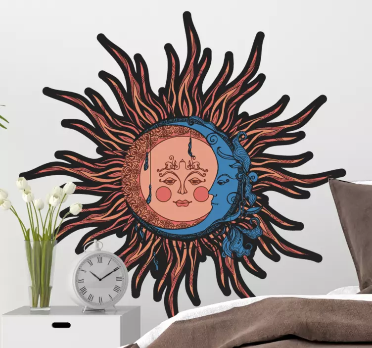 Wandtattoo Natur himmlische sonne mond - TenStickers