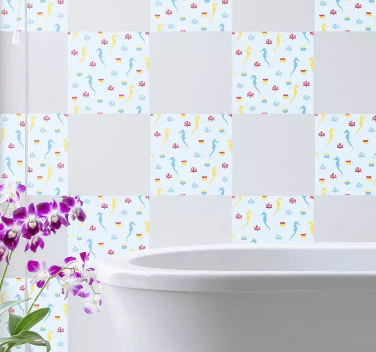 Wandtattoo natur seepferdchen natur splash - TenStickers