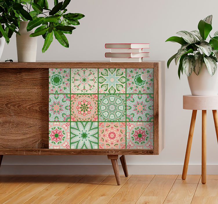 Wandtattoo ornament bunte musterfliesen - TenStickers