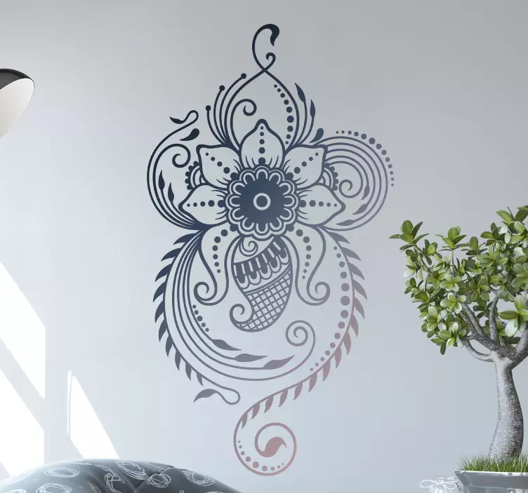 Wandtattoo Ornament kunstvolles blumenmuster - TenStickers