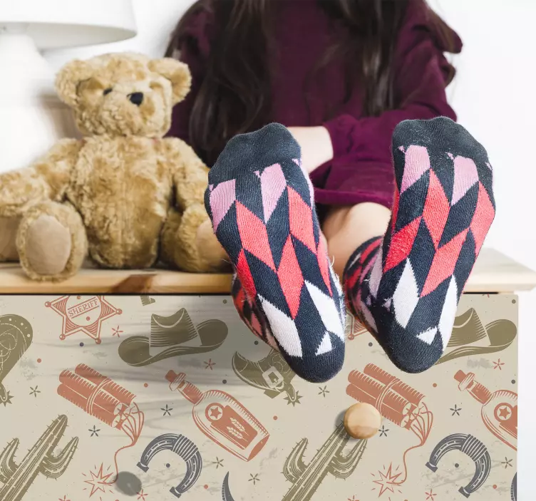 Wandtattoo Ornament retro-cowboy-elemente - TenStickers