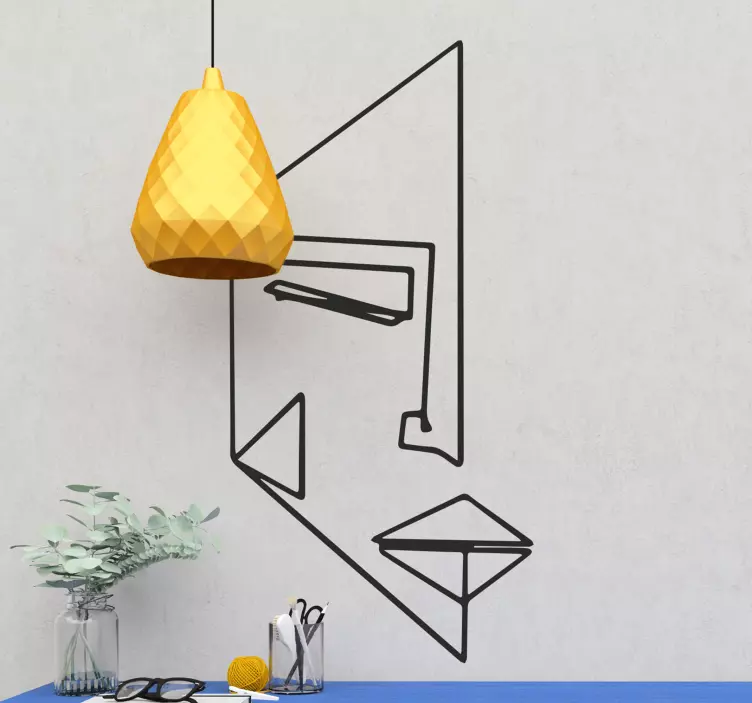 Wandtattoo Mensch Minimalistisches geometrisches gesicht - TenStickers