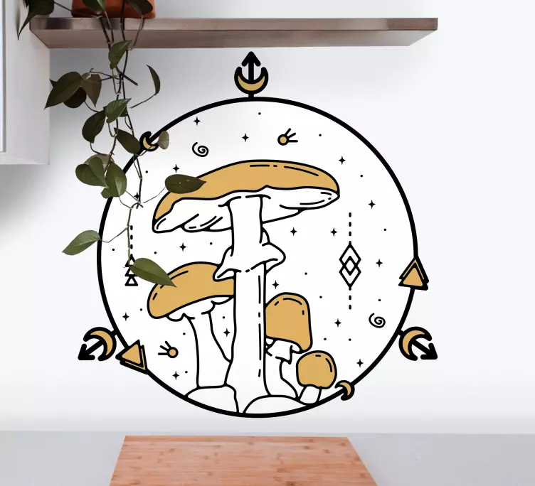 Wandtattoo Pflanzen pilzkreisillustration - TenStickers