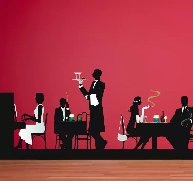 Wandtattoo Restaurant Szene - TenStickers