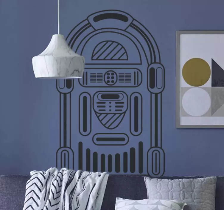 Rock Aufkleber Wohnzimmer alte Musikbox - TenStickers