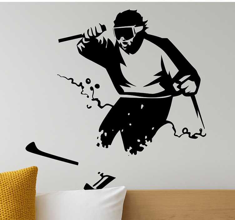 Wandtattoo Extremsport freerider tief im schnee - TenStickers