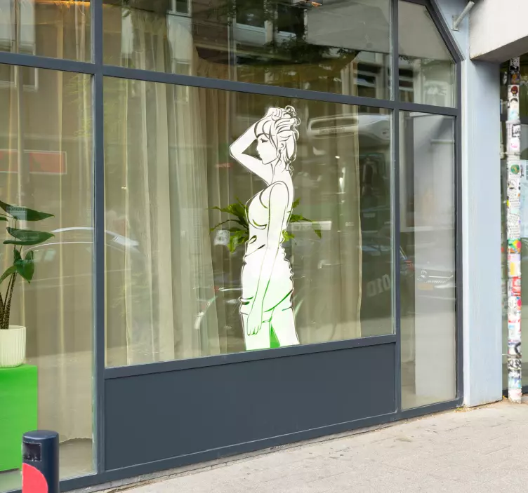 Wandtattoo Silhoulette Frau von hinten - TenStickers