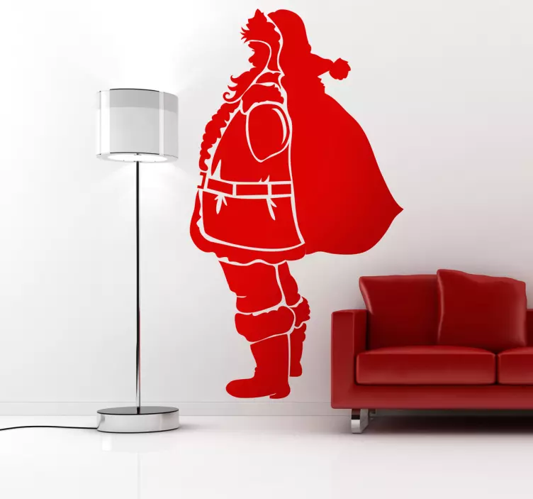 Wandtattoo Silhoulette Weihnachtsmann - TenStickers