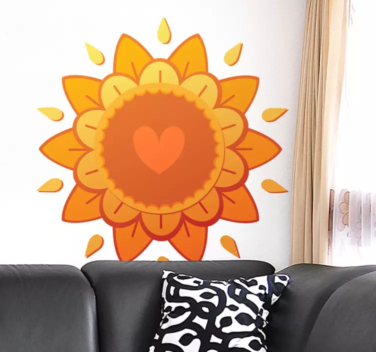 Wandtattoo Sonne und Herzen - TenStickers