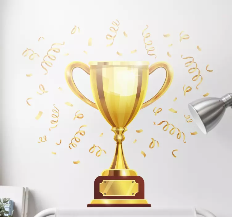 Sport Aufkleber Trophäe und konfetti - TenStickers