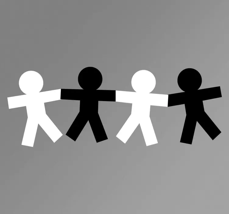 Wandtattoo Strichmännchen Schwarz Weiß - TenStickers