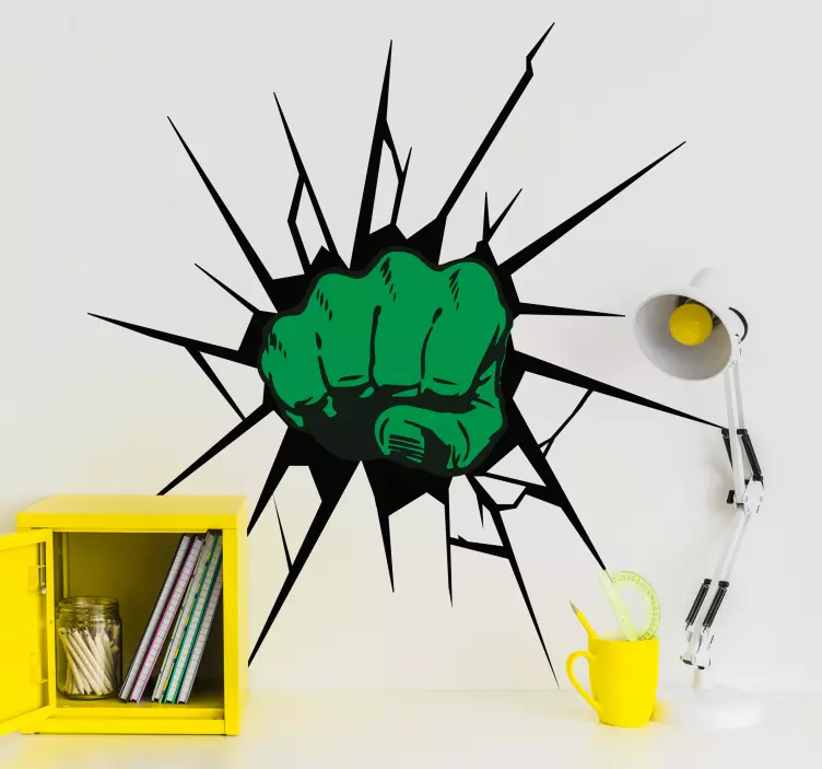 Wandtattoo Superheld Hulk zerschlagen - TenStickers