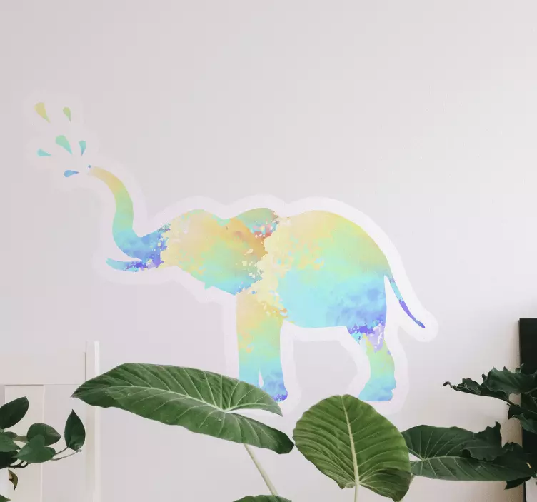 Wandtattoo tiere bunter baby elefant - TenStickers