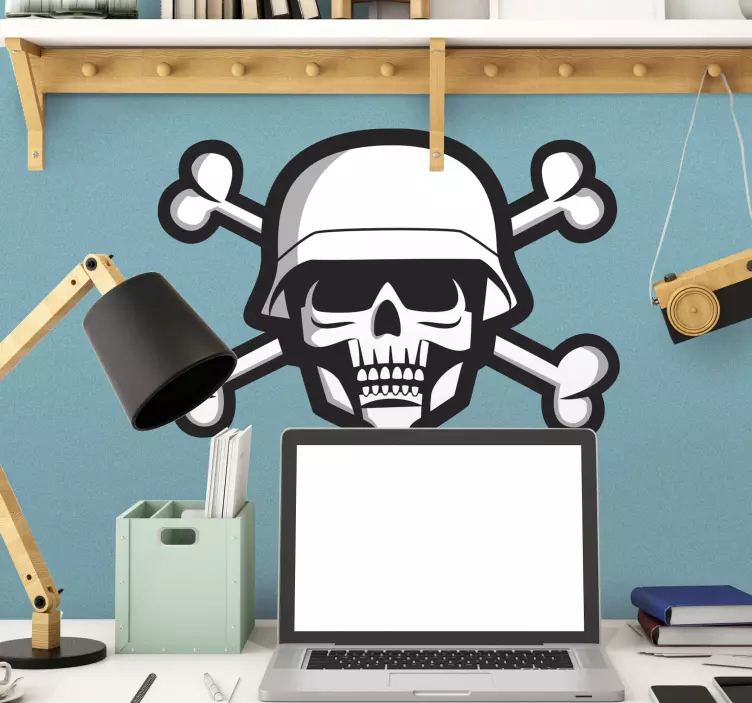 Wandtattoo Totenkopf Militär - TenStickers