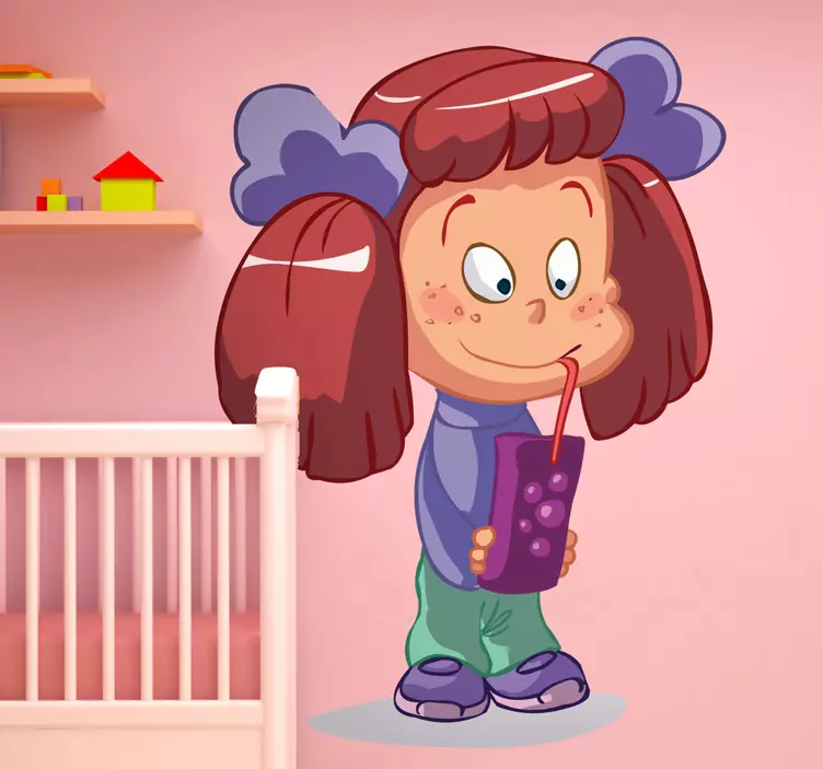 Wandtattoo trinkendes Mädchen - TenStickers