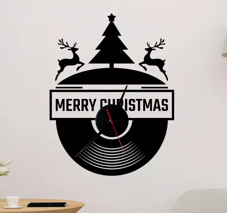 Wandtattoo Uhr vinyl-weihnachtsuhr - TenStickers