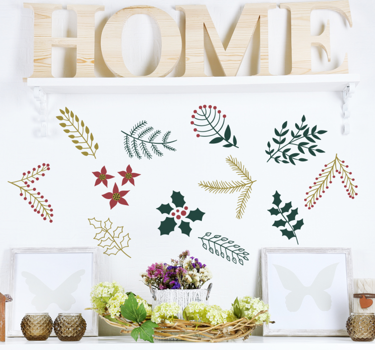 Wandtattoo weihnachtliche Pflanzen - TenStickers