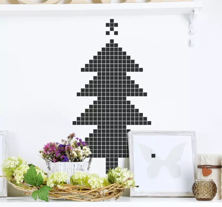Wandtattoo Weihnachtsbaum Pixel - TenStickers